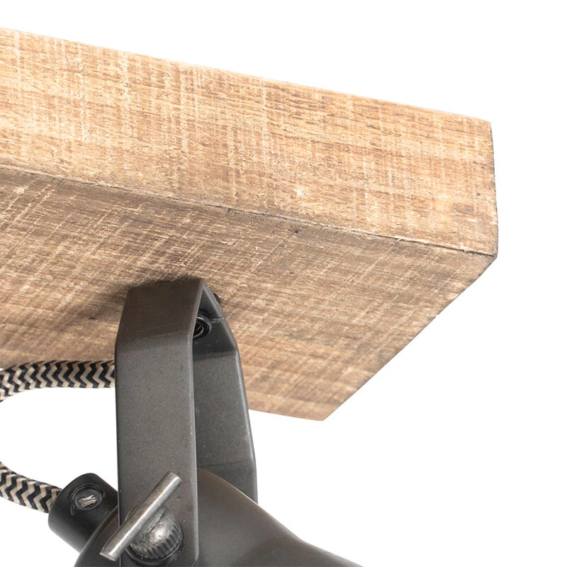 Rabatt 🌟 QAZQA Ländliche Deckenlampe schwarz mit Holz 3-flammig - Jelle 😉 3 Rabatt 🌟 QAZQA Ländliche Deckenlampe schwarz mit Holz 3-flammig - Jelle 😉 – Bild 3