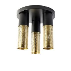Billig 👍 QAZQA Industrielle Deckenlampe schwarz mit goldenem rundem 3-Licht - Raspi ✨ 23 Billig 👍 QAZQA Industrielle Deckenlampe schwarz mit goldenem rundem 3-Licht - Raspi ✨ -Deckenleuchten Verkaufs-Shop 1556 104452 11