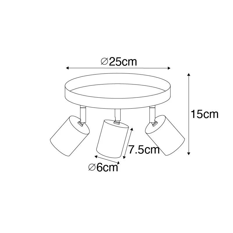 Bestes Angebot 🛒 QAZQA Moderne plafondlamp messing verstelbaar rond 3-lichts - Java ✔️ 4 Bestes Angebot 🛒 QAZQA Moderne plafondlamp messing verstelbaar rond 3-lichts - Java ✔️ – Bild 4