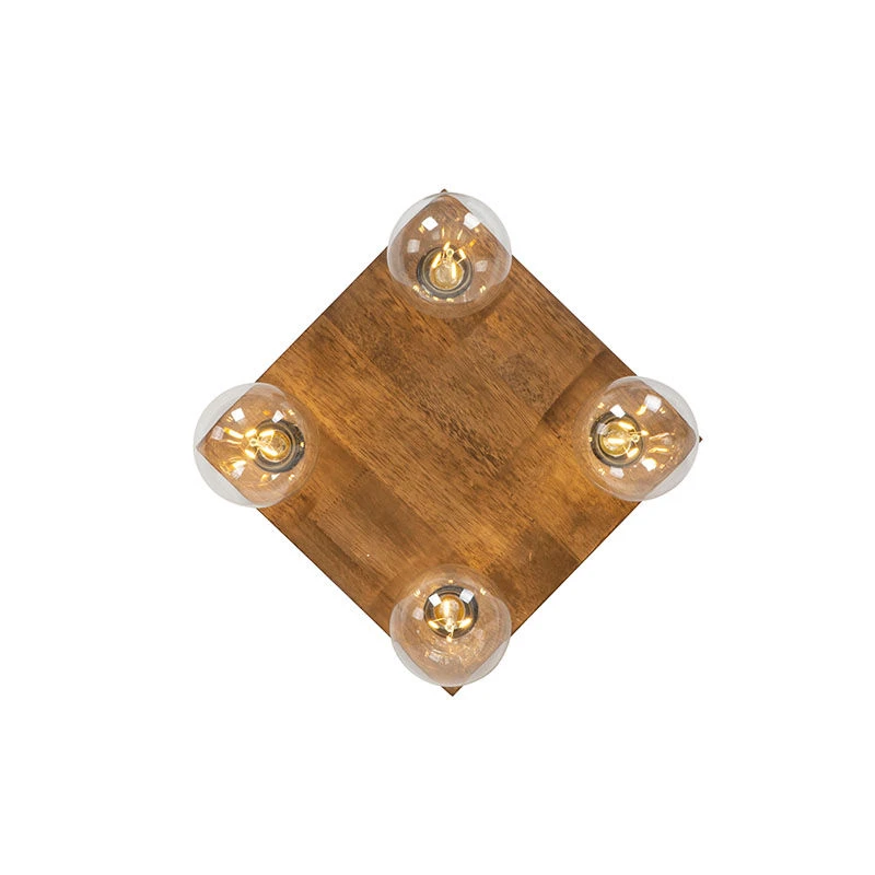 Bestpreis ⌛ QAZQA Land Deckenleuchte dunkles Holz 4-Licht - Block 😀 9 Bestpreis ⌛ QAZQA Land Deckenleuchte dunkles Holz 4-Licht - Block 😀 – Bild 9