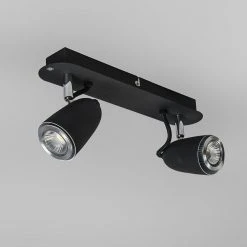 Neu 🌟 QAZQA Retro Spot schwarz schwenk- und neigbar - Taza 2 🔥 -Deckenleuchten Verkaufs-Shop 1591 91234 9