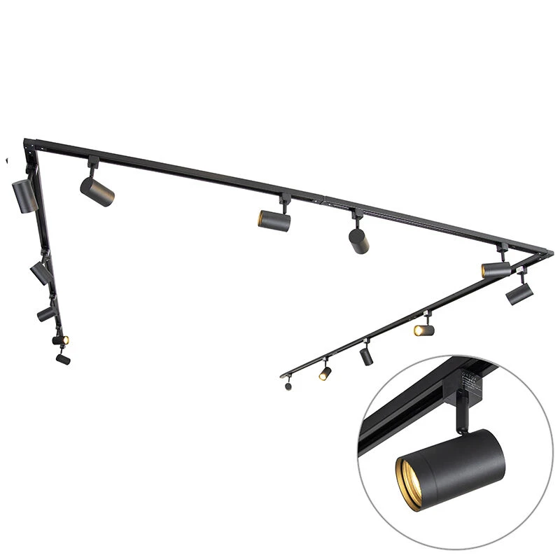 Schlussverkauf 🤩 QAZQA Modernes Schienensystem schwarz mit 14 Spots 1-phasig - Jeana ⭐ 1 Schlussverkauf 🤩 QAZQA Modernes Schienensystem schwarz mit 14 Spots 1-phasig - Jeana ⭐