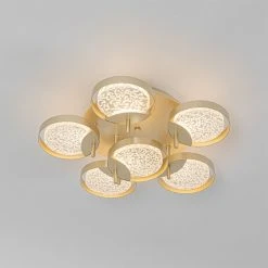 Großhandel 🔔 QAZQA Deckenleuchte Gold 42 cm inkl. LED 3-stufig dimmbar - Patrick 👏 -Deckenleuchten Verkaufs-Shop 1625 104513 12