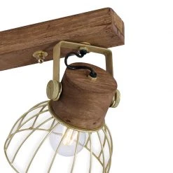 Bestpreis 🥰 Paul Neuhaus Industriële plafondspot messing met hout 2-lichts - Shanti 🌟 -Deckenleuchten Verkaufs-Shop 1625 105281 2