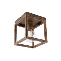 Am billigsten 🎉 QAZQA Industrielle Deckenleuchte rostbraun - Käfig ⭐ -Deckenleuchten Verkaufs-Shop 1636 103478 11