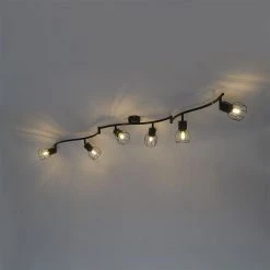 Budget 😀 QAZQA Moderne Deckenleuchte schwarz 162 cm 6-Lichter - Botu ❤️ 24 Budget 😀 QAZQA Moderne Deckenleuchte schwarz 162 cm 6-Lichter - Botu ❤️ -Deckenleuchten Verkaufs-Shop 1649 102390 11