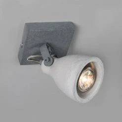 Budget ✔️ QAZQA Set aus 6 industriellen Spots grau Beton 1-Flammig - Creto 🛒 -Deckenleuchten Verkaufs-Shop 1672 96119 6