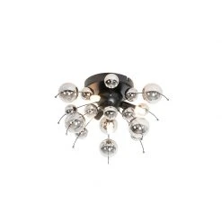 Angebote 🎁 QAZQA Deckenleuchte schwarz mit Rauchglas 40 cm 4-flammig - Explode 😍