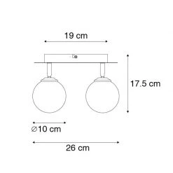 Aktion 👍 QAZQA Spot schwarz mit Rauchglas 2-Licht verstellbar - Athen 🧨 -Deckenleuchten Verkaufs-Shop 1710 103119 3
