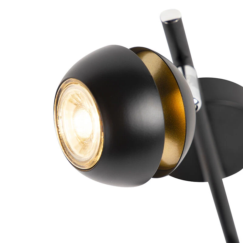 Brandneu ✔️ QAZQA Moderner Spot 2-Flammig schwarz mit goldener Innenseite - Buell Deluxe 🧨 7 Brandneu ✔️ QAZQA Moderner Spot 2-Flammig schwarz mit goldener Innenseite - Buell Deluxe 🧨 – Bild 7