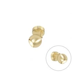 Brandneu 😍 QAZQA Runder Spot im Retro-Stil Messing 1-flammig - Gissi ✔️