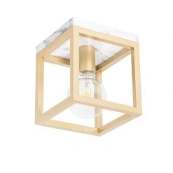Großhandel 🎁 QAZQA Industrielle Deckenlampe Gold mit Marmor - Cage 🔔 -Deckenleuchten Verkaufs-Shop 1729 105256 15