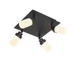 Billig 🤩 QAZQA Moderne badkamer spot zwart 4-lichts IP44 - Japie 💯 -Deckenleuchten Verkaufs-Shop 1740 105912 4