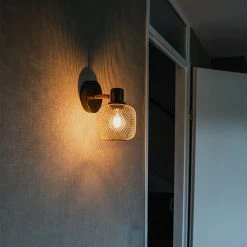 Großhandel ✔️ QAZQA Industriespot schwarz mit gold - Bliss Mesh ⌛