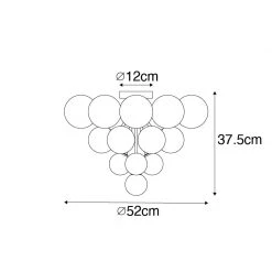 Neu 👏 QAZQA Deckenleuchte schwarz mit Rauchglas und klarem Glas 10-flammig - Bonnie ⌛ -Deckenleuchten Verkaufs-Shop 1788 104763 3