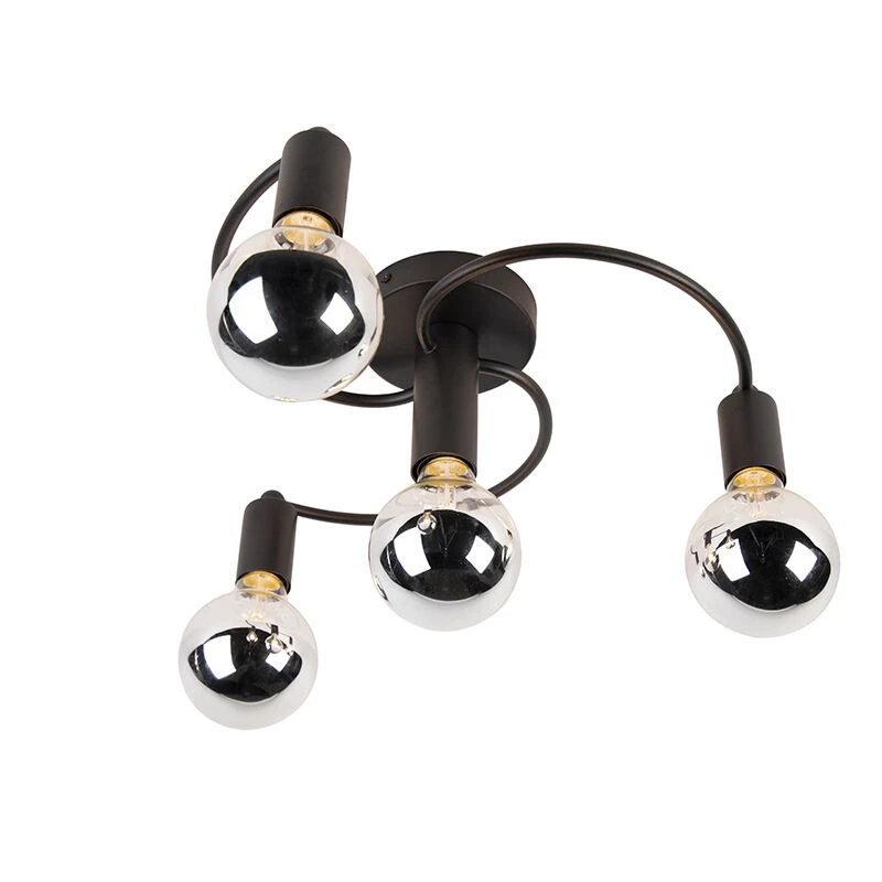 Aktion 🤩 QAZQA Art Deco Deckenleuchte schwarz 4-flammig - Facil 😀 6 Aktion 🤩 QAZQA Art Deco Deckenleuchte schwarz 4-flammig - Facil 😀 – Bild 6