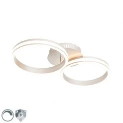 Blitzangebot 👍 QAZQA Deckenleuchte Stahl inkl. LED 3-stufig dimmbar 2-flammig - Navara 😀