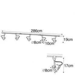 Bestpreis 😀 QAZQA Schienensystem mit 5 Spots 1-phasig schwarz - Sulux 🔥 -Deckenleuchten Verkaufs-Shop 1834 104855 3