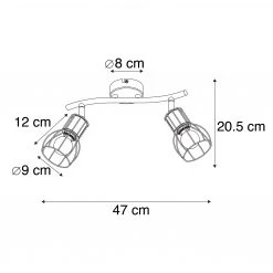 Bestes Angebot 😉 QAZQA Moderne Deckenleuchte schwarz 2-Licht verstellbar - Botu 👏 -Deckenleuchten Verkaufs-Shop 1864 102384 3