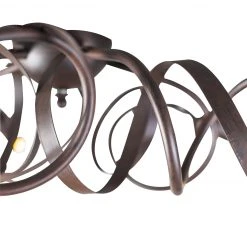 Brandneu ✔️ QAZQA Rustikale braune Deckenleuchte - Ricciolo 5 🤩 -Deckenleuchten Verkaufs-Shop 1882 90274 6