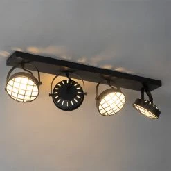 Beste Bewertungen von 🧨 QAZQA Vintage Spot schwarz länglich 4-flammig - Tamina 😍 -Deckenleuchten Verkaufs-Shop 1887 104430 11