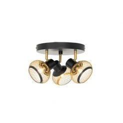 Großhandel 😍 QAZQA Modernes Punktschwarz mit Gold 3-Licht - Lucas 🌟 -Deckenleuchten Verkaufs-Shop 1910 105155 7