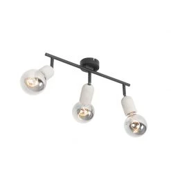 Aktion 🤩 QAZQA Industriefleck schwarz mit Beton 3-Licht - Pedra 🛒 -Deckenleuchten Verkaufs-Shop 1927 103166 3