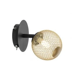 Budget 😍 QAZQA Spot schwarz mit gold verstellbar - Athens Wire ✔️ -Deckenleuchten Verkaufs-Shop 1933 103142 2