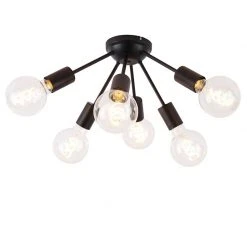 Großhandel 😀 QAZQA Design Deckenleuchte schwarz 30 cm 6-Lichter - Sputnik ⭐