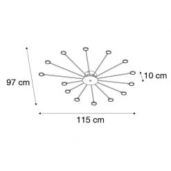 Auslauf 🛒 Trio Leuchten Deckenleuchte schwarz Inkl. LED 3-Stufen dimmbare 15 Lichter - Pfau 👏 -Deckenleuchten Verkaufs-Shop 1957 103681 3