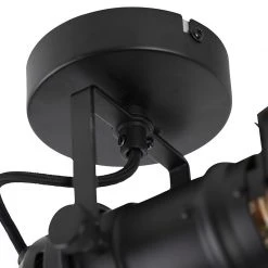 Schlussverkauf 😉 QAZQA Industriestudio Spot schwarz GU10 mit Klappen - Film 👍 -Deckenleuchten Verkaufs-Shop 1962 96892 6