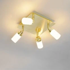 Rabatt 😀 QAZQA Moderne badkamer spot messing 4-lichts IP44 - Japie 😉 -Deckenleuchten Verkaufs-Shop 1967 105916 9