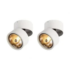 Bestes Angebot 😉 QAZQA Set mit 2 modernen Scheinwerfern weiß verstellbar - Go Nine Tubo 😀