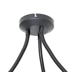 Billig 🔥 QAZQA Moderne Deckenleuchte schwarz mit Schirm grün 3-flammig - Merwe 🌟 -Deckenleuchten Verkaufs-Shop 2007 104942 6