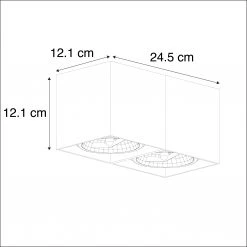 Budget 🌟 QAZQA Design Spot rechteckig 2-Flammig weiß - Box ❤️ -Deckenleuchten Verkaufs-Shop 2048 89949 4