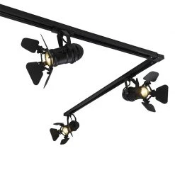 Aktion 😍 QAZQA Schienensystem mit 5 Spots schwarz - Film ⭐ -Deckenleuchten Verkaufs-Shop 2051 102472 5