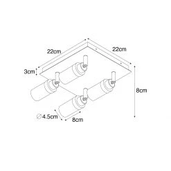 Rabatt 😀 QAZQA Moderne badkamer spot messing 4-lichts IP44 - Japie 😉 -Deckenleuchten Verkaufs-Shop 2054 105916 3