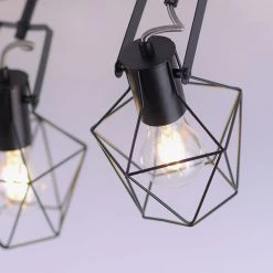 Am billigsten 💯 Paul Neuhaus Industrielle Deckenleuchte schwarz mit Holz 2-Licht - Sven 🎉 -Deckenleuchten Verkaufs-Shop 2074 103754 2