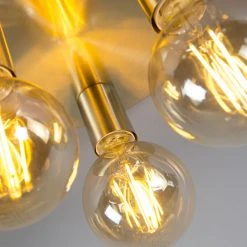 Bester Verkauf 💯 QAZQA Art Deco Deckenleuchte Gold - Facil 3 ✨ -Deckenleuchten Verkaufs-Shop 2076 92428 6