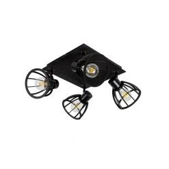 Bestpreis 👏 QAZQA Industrielle Deckenlampe schwarz 4-flammig - Fotu 👍 -Deckenleuchten Verkaufs-Shop 2083 102381 12