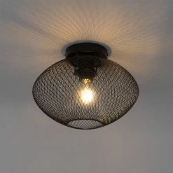 Neu ❤️ QAZQA Industrielle Deckenlampe schwarz - Molly 🔥 -Deckenleuchten Verkaufs-Shop 2091 104488 11