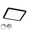 Rabatt 👏 Trio Leuchten Deckenleuchte eckig schwarz 40 cm inkl. LED 3 Stufen dimmbar IP44 - Lope 😀