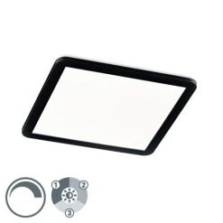 Rabatt 👏 Trio Leuchten Deckenleuchte eckig schwarz 40 cm inkl. LED 3 Stufen dimmbar IP44 - Lope 😀