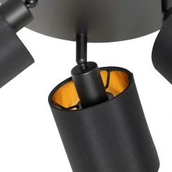 Besorgen 😍 QAZQA Spot zwart met gouden binnenkant 3-lichts - Lofty 🎁 -Deckenleuchten Verkaufs-Shop 2123 105418 4