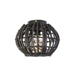 Rabatt 🎉 QAZQA Ländliche Deckenlampe schwarz 25 cm - Canna 🛒 -Deckenleuchten Verkaufs-Shop 2133 104271 8