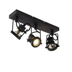 Neu 🎁 QAZQA Industriespot schwarz 3-flammig - Suplux 😍