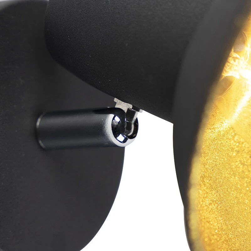 Am billigsten ⭐ QAZQA Design Wand- und Deckenstrahler schwarz mit Gold 1-Licht - Avril 🔔 9 Am billigsten ⭐ QAZQA Design Wand- und Deckenstrahler schwarz mit Gold 1-Licht - Avril 🔔 – Bild 9