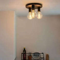 Rabatt ⌛ QAZQA Smarte moderne Deckenleuchte schwarz inkl. 3 WiFi G95 - Facil 💯 -Deckenleuchten Verkaufs-Shop 2174 104672 9