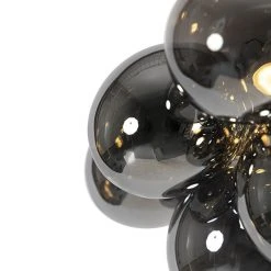 Bester Verkauf 🧨 QAZQA Design Deckenleuchte schwarz mit Rauchglas 4 Lampen - Uvas 👍 -Deckenleuchten Verkaufs-Shop 2184 102344 2