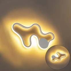 Billig 🔥 QAZQA Moderne Wandleuchte weiß inkl. LED - Plomp 🛒